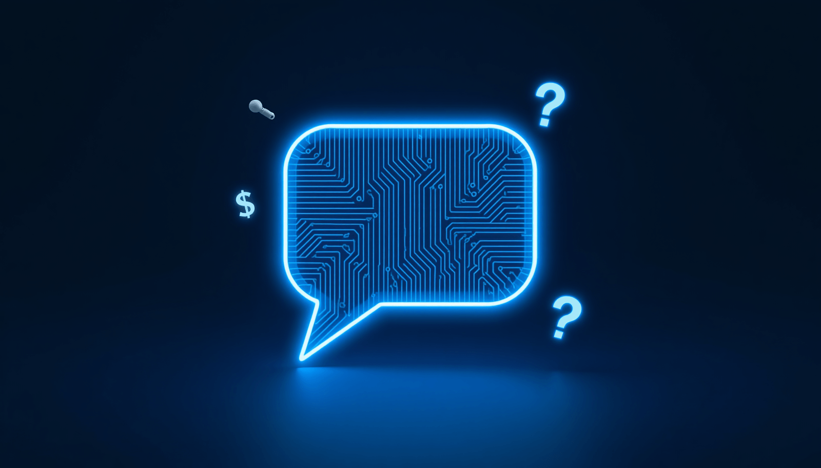 AI-generated illustration of a financial conversation speech bubble