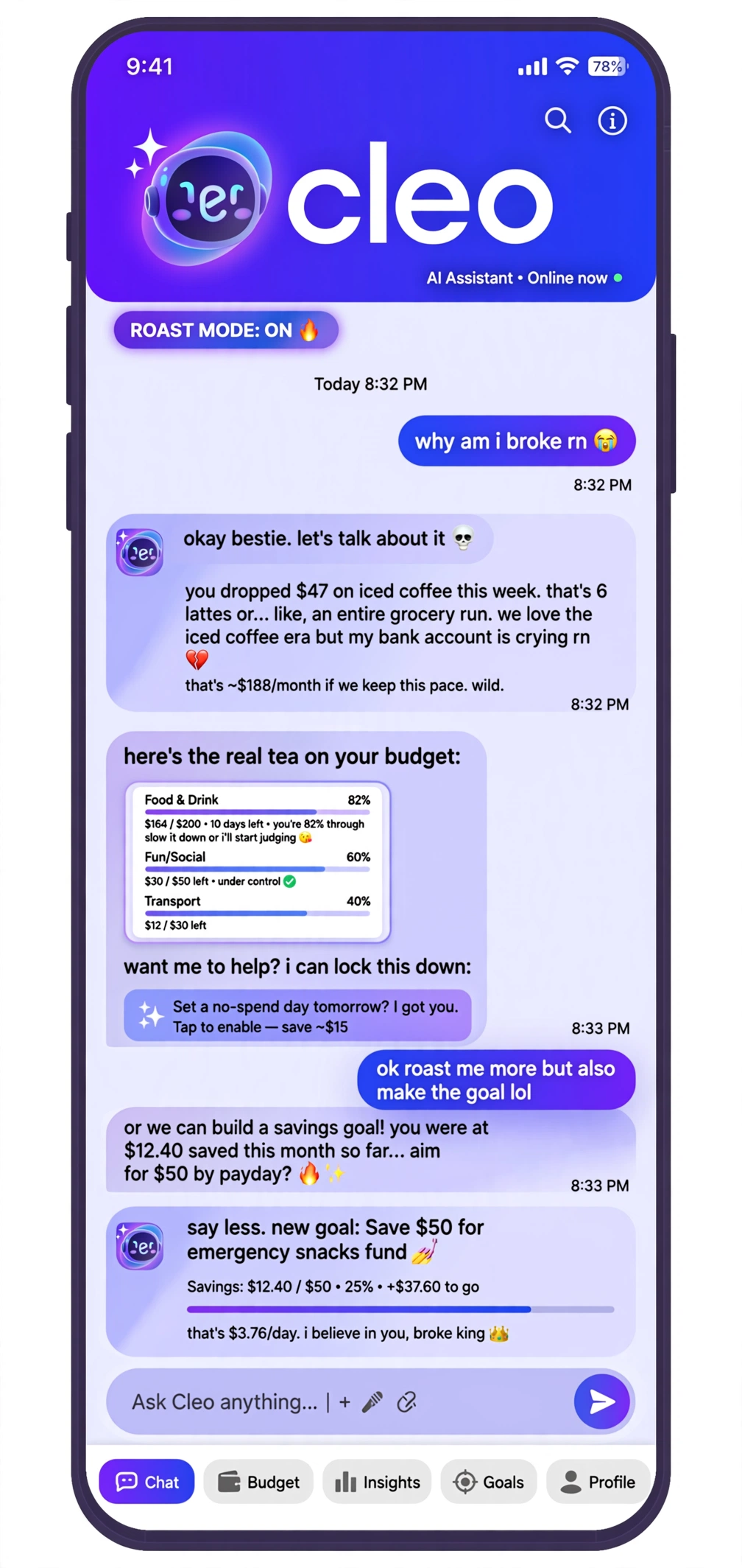 7 Best AI Finance Tools Under $20 in USA 2026 - Tested & Reviewed Cleo AI roast mode