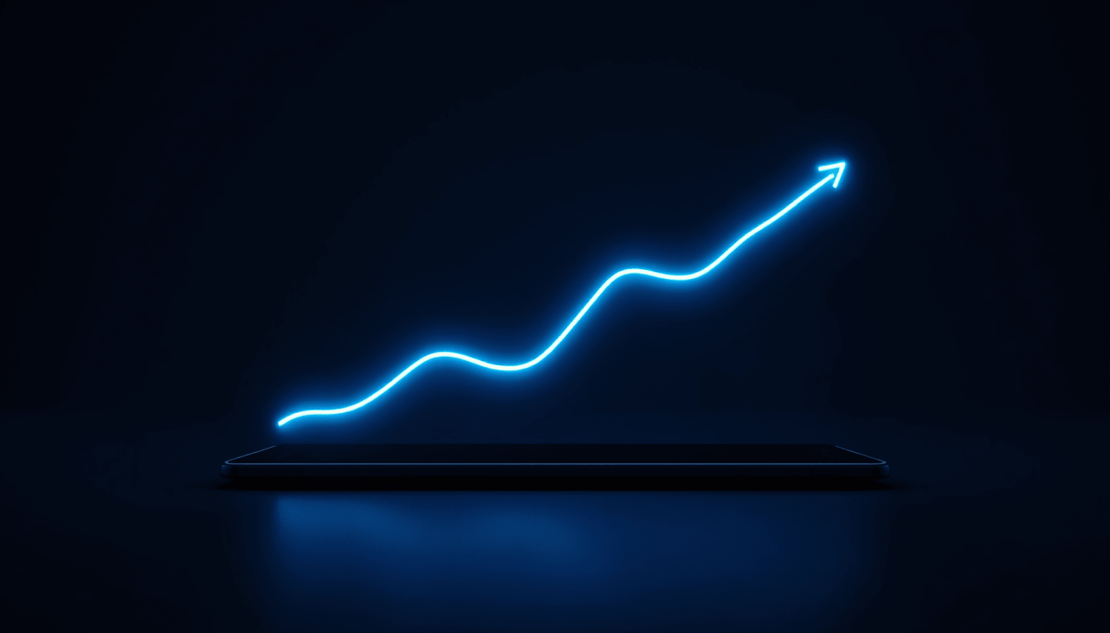 AI-generated illustration of a minimalist net worth chart on a phone